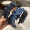 Шикарный женский джинсовый ободок для волос с оборками, зубчатые повязки на голову для женщин, девочек, повседневный головной убор для шопинга