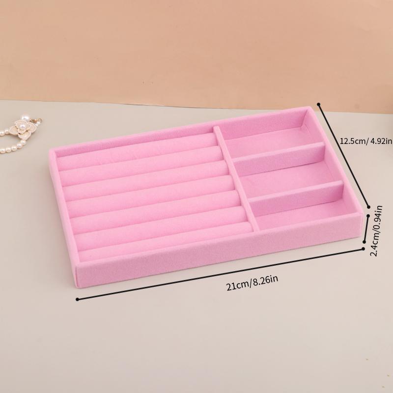 Бархатный поднос для хранения украшений, ящик для хранения, небольшие, складные розовые шкатулки и упаковка для украшений, подходящие для колец, сережек, простые и практичные