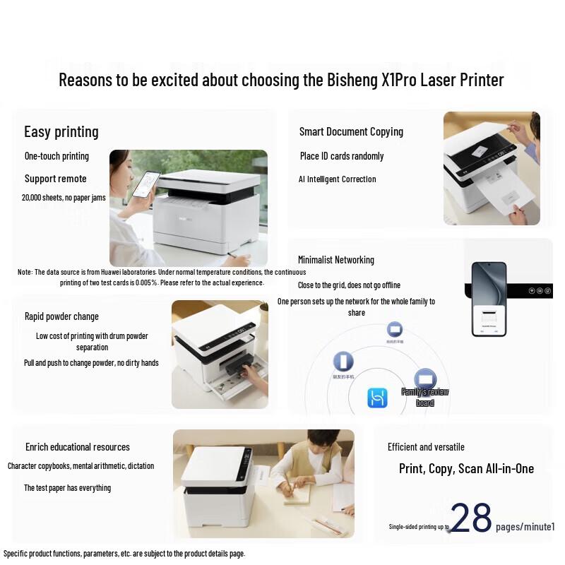Huawei Bisheng X1 Pro Black & White Laser Printer CN plug (adapter included)