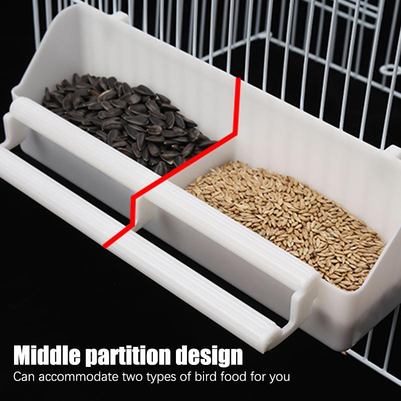 Попугай Птицы Подвесная миска для воды Попугай Белая кормушка Пластиковый контейнер для еды