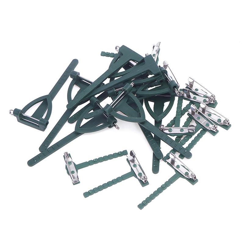 10Pcs Diy Art Plant Flower Brooch Holder Fixed Clip T Shape Triangle Pin