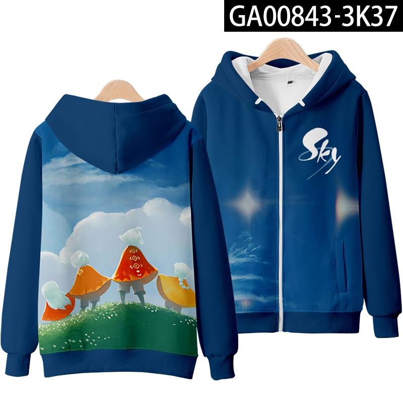 2025 Sky Children of The Light 3D Print Zop Up Женская/Мужская толстовка с капюшоном Уличная одежда Косплей Куртка с капюшоном на молнии Верхняя одежда