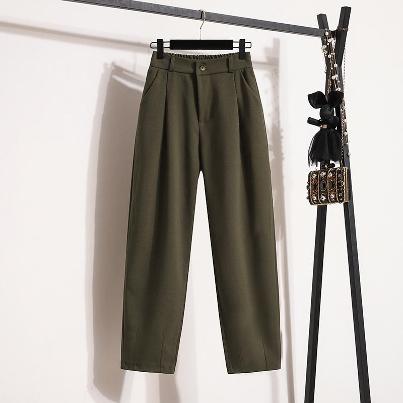 DIMANAF 2025 Большие размеры Осенние длинные брюки женские однотонные шаровары с высокой талией костюмные брюки повседневные свободные брюки новые большие размеры