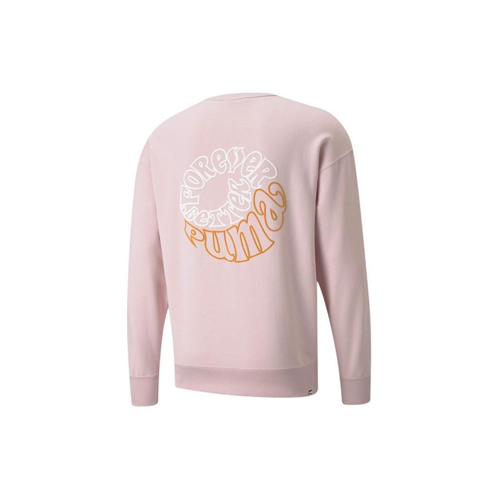 Puma Downtown Rotating Logo Print Sport Sweatshirt Men Tops Pink 533037-36