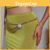 Stylish Artificial Pearl Flower Metal Waist Chain For Women Casual Or Use Formal