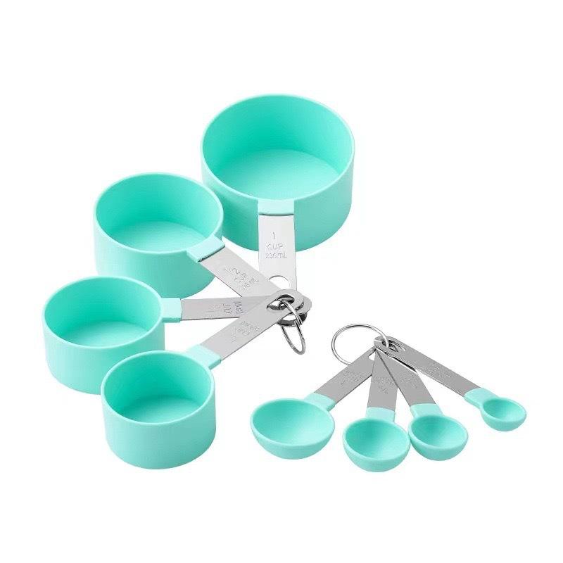 8-Piece Stainless Steel Handle Measuring Cup & Spoon Set with Scale