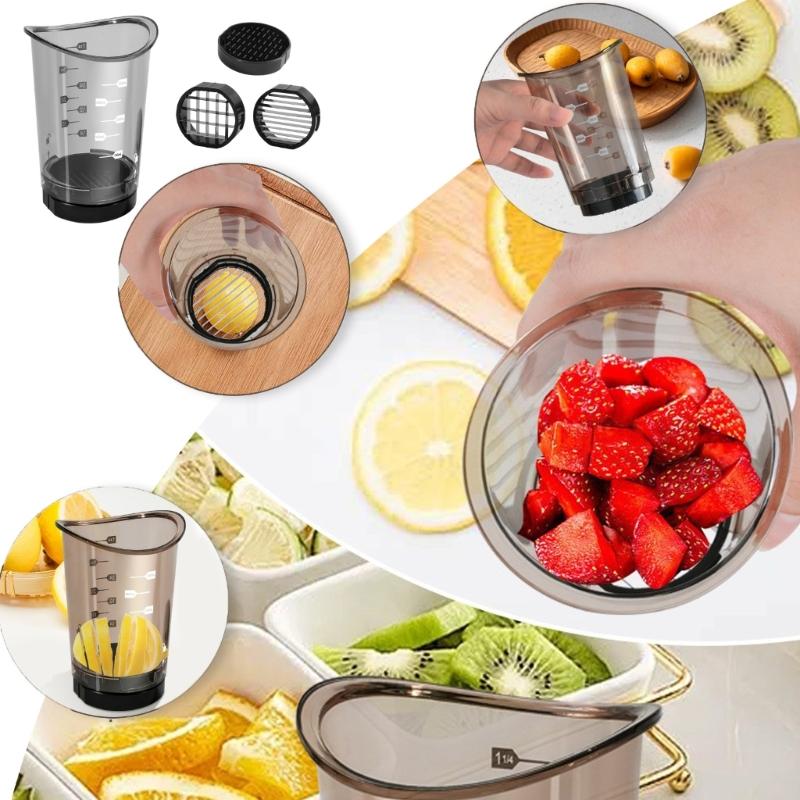 Portable Cup Slicers Manual Vegetable Food Chopper Efficient Fruit Strawberry Slicers Cup Fruit and Vegetable Slicing Tool
