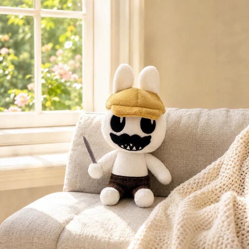 Animal Hospital Plush Toy Standing Barney Bunny and Sitting Barney Bunny Cute Rabbit Stuffed Doll Soft Figure Gift Game Fan Home Table Room Decoration