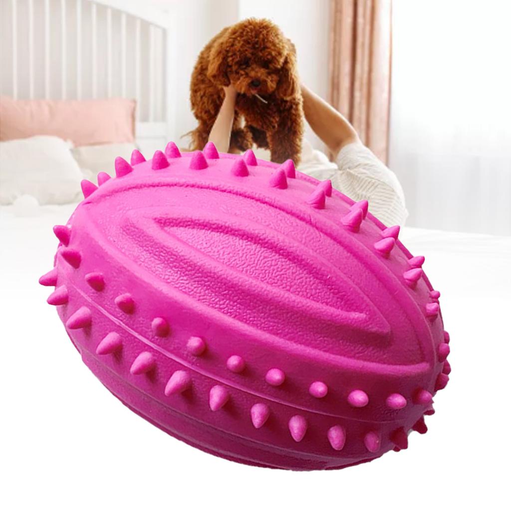 Dog Rugby Ball Toy Bite Resistant Teeth Grinding TPR Interactive Dog Chewing Toy for Small Dogs