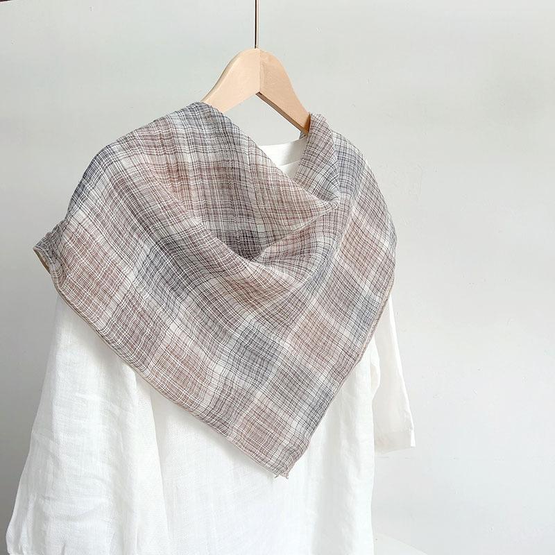 Spring And Summer 100% Linen Thin Neck Scarves Square Scarf Neckerchief Shawls For Ladies