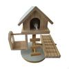 Small Animal Hideout Slide Training Play Toy with Hanging Swing & Seesaw Hut Stair Climbing