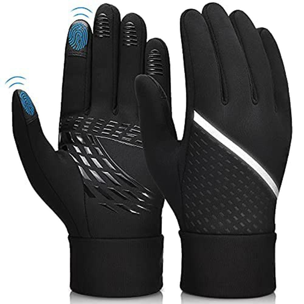 Cycling Thermal Windproof Reflective Sports Gloves Anti-slip Silicone Touch Screen