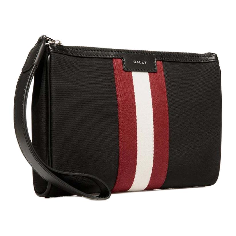 Bally Код Логотип Молния Нейлоновый Клатч Мужской Клатч Черный 6308759