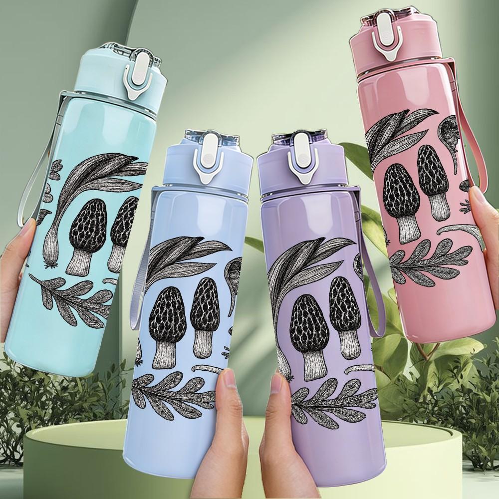 1PC Panda Bamboo Silhouette 750ml Color Plastic Sports Water Bottle Leakproof Flip Straw Lid Suitable for Sports Office Home Use