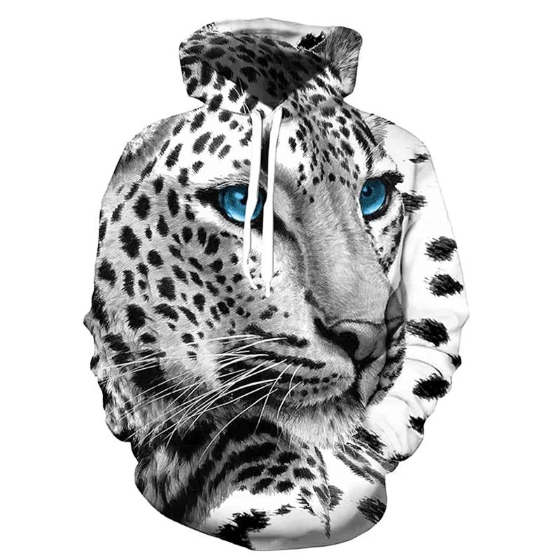 Весна Осень Мужская Толстовка С Капюшоном 3D Tiger Printed Свободные Дизайнерские Толстовки Длинные Рукава Пуловер