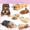 Realistic Pvc French Bulldog Figurine Adorable Sleeping Dog Statue Home Decor