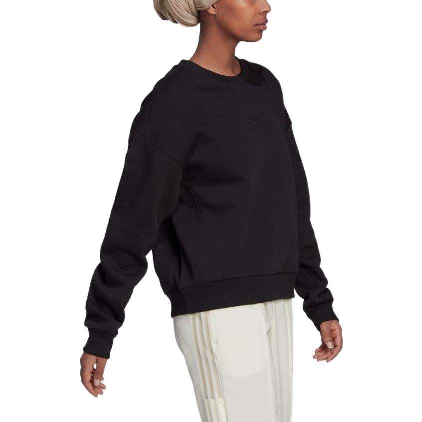 Adidas Однотонный свитер с круглым вырезом, женские толстовки, черный HJ7995