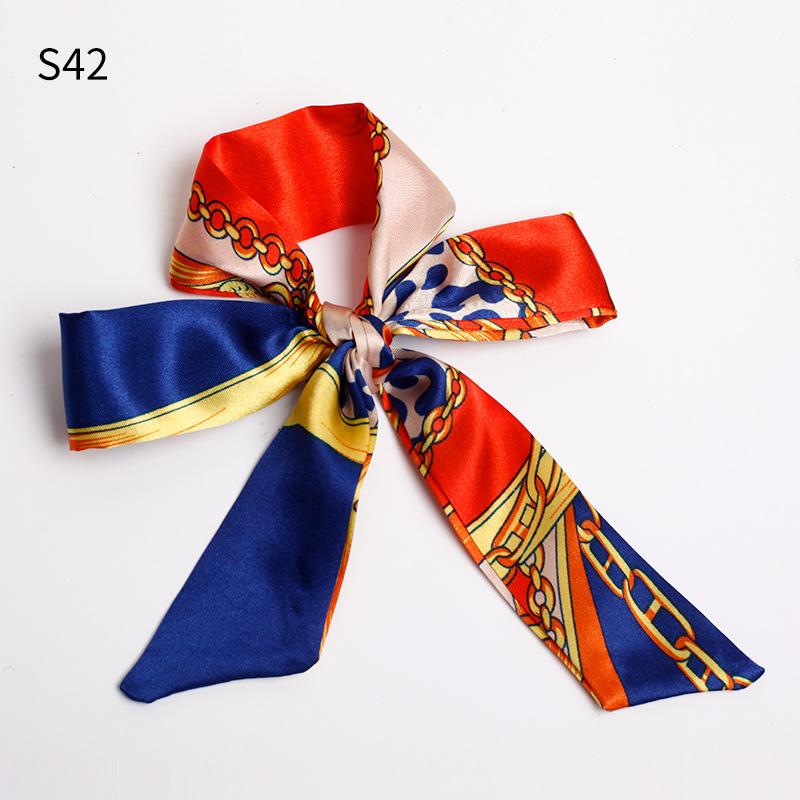 Шелковый шарф, завязанный сумочкой, завязанный бант для волос, длинная повязка на голову, серпантин, маленький шелковый шарф, подарочная коробка, подарочный ремешок