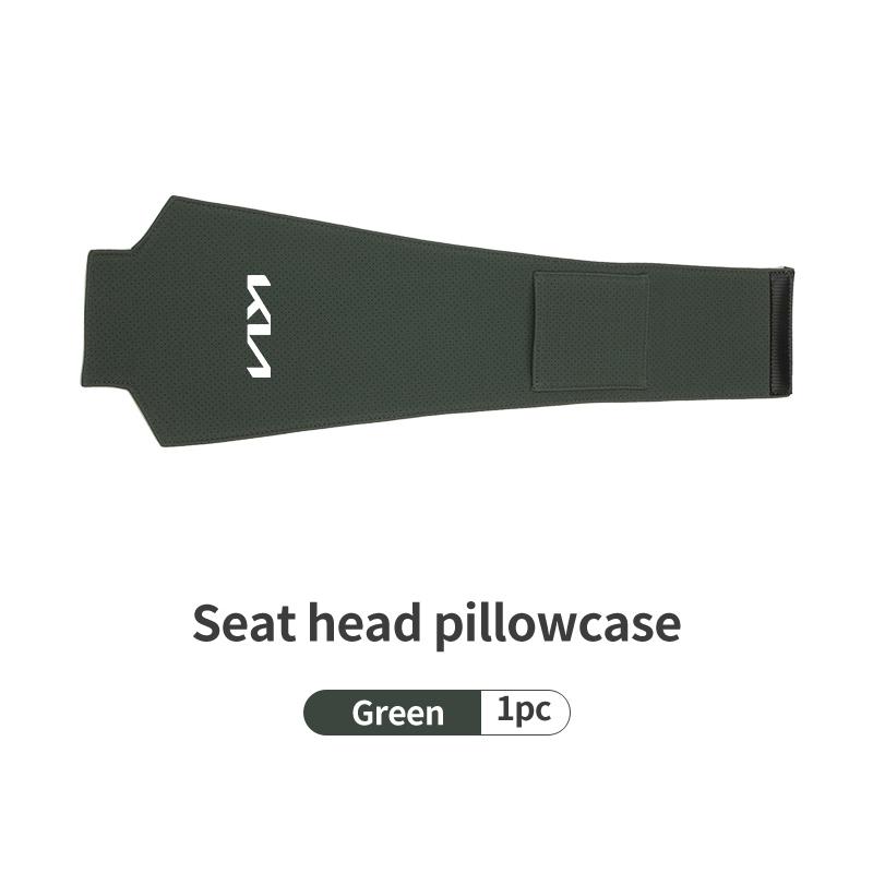 AAAFR1 Car Logo Headrest Cover Suede Perforated Breathable Head Pillowcase Pads For KIA Cerato Proceed Venga Stonic Picanto Sorento