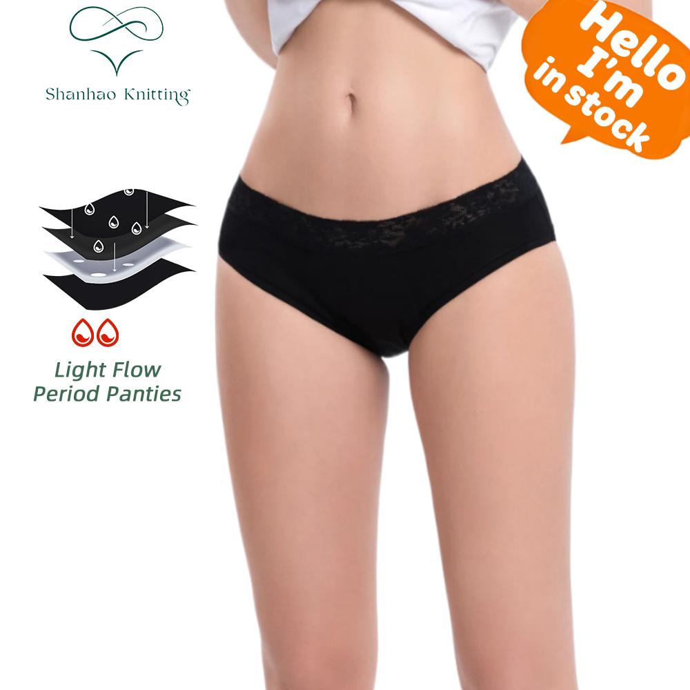 Shanhao Extra Padding Incontinence Panties Women Menstrual Panties Knitted Plain Dyed for Period Pantie