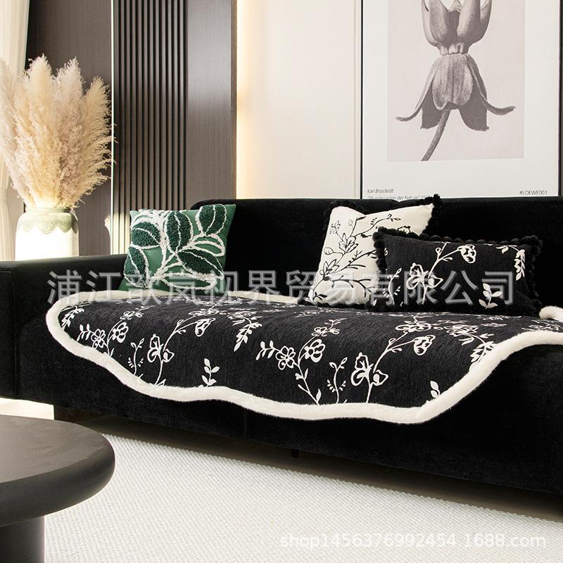 Irregular Special-Shaped Sofa Cushion Autumn And Winter Thickened Non-Slip Seat Cushion  New Leather Sofa Cover Cover Cloth Towel