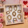 Набор для сборки мини-фоторамки «Музейный силуэтный ящик» со светодиодной подсветкой, персонализированный дисплей для семейных воспоминаний, с 8 мини-фигурками и 8 золотыми фоторамками