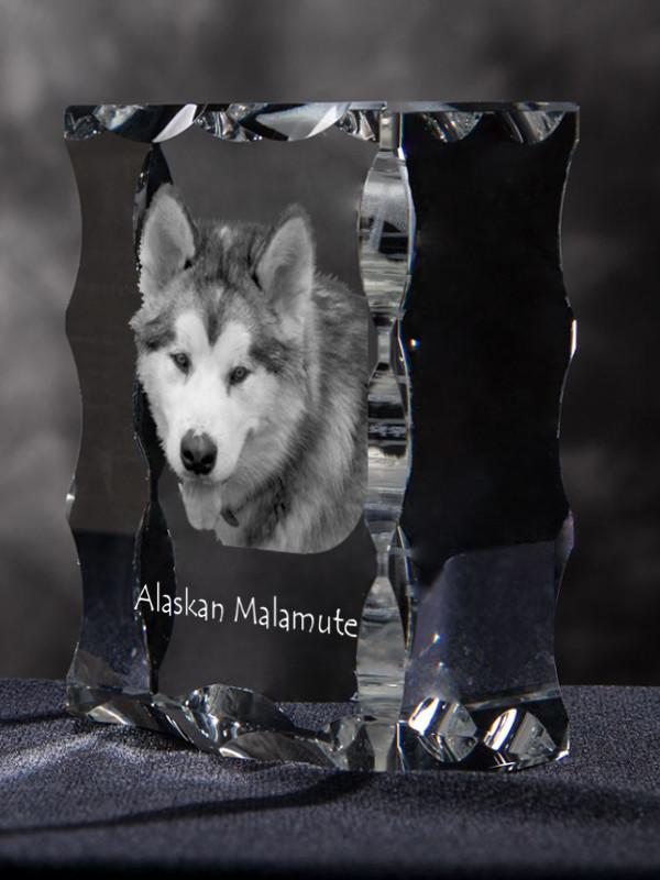 Alaskan Malamute – Crystal with a picture of a dog, glass statuette with a picture | Art-Dog