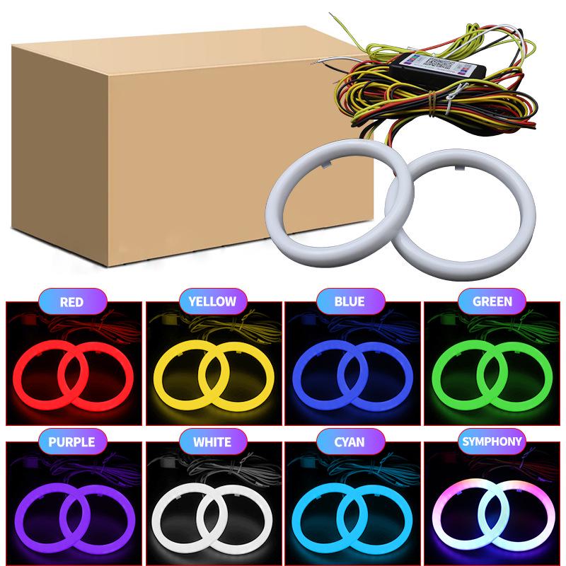 Светодиодные фары WANGHOI Angel Eye: Дневные ходовые огни с изменяемым цветом, управляемые по Bluetooth