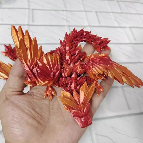 3D-печатная фигурка летающего дракона с подвижными суставами, китайская фигурка дракона, шарнирная модель крылатого дракона, игрушка-фиджет, настольное украшение, орнамент