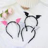 Adults Devil Costumes Set Accessories Devil Bat Headband Flower Lace Choker for Role Play Halloween Cosplay Party Props
