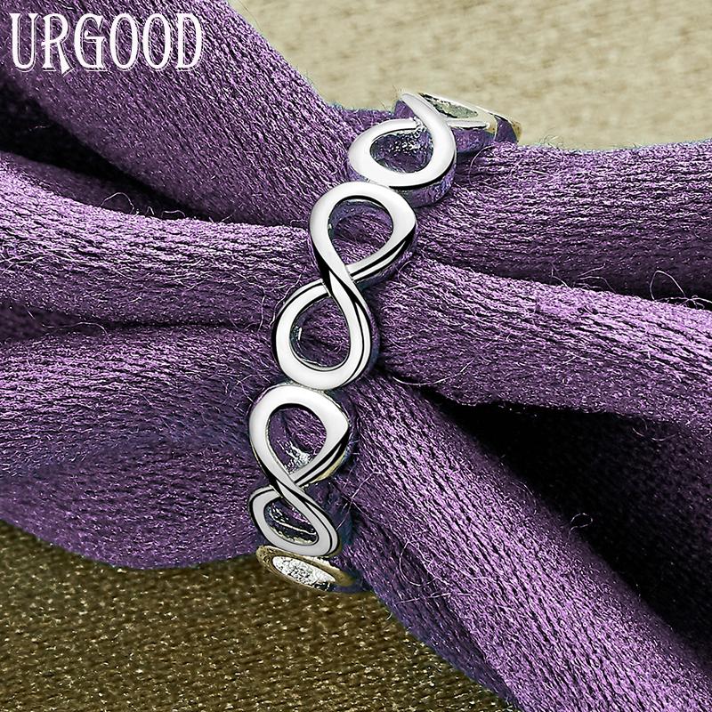 Ювелирные изделия из стерлингового серебра 925 пробы с цифровым 8 кольцом