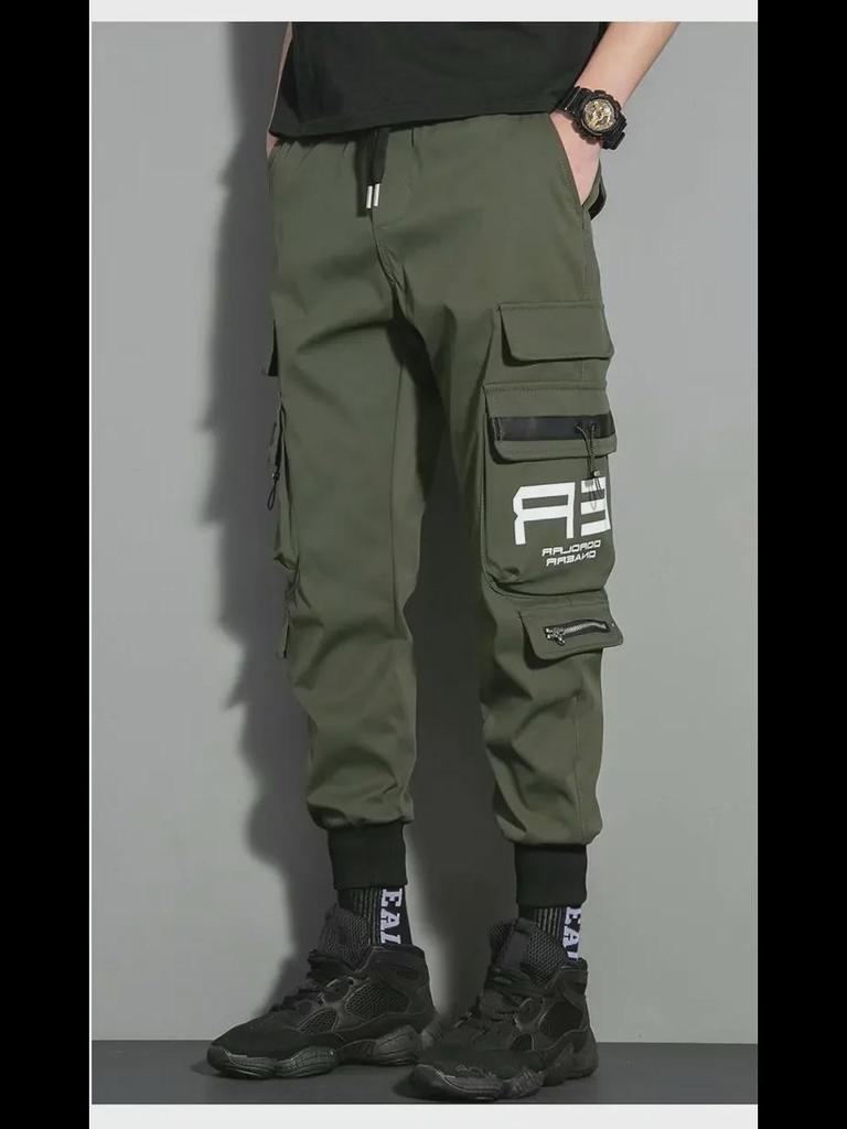 Мужской зимний комбинезон из утолщенного бархата - износостойкий, свободный крой, многокарманные рабочие брюки с манжетами