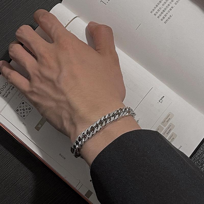 Унисекс браслет-цепочка из титановой стали с кубинским мотивом — не выцветает, простой и модный в стиле хип-хоп для пар