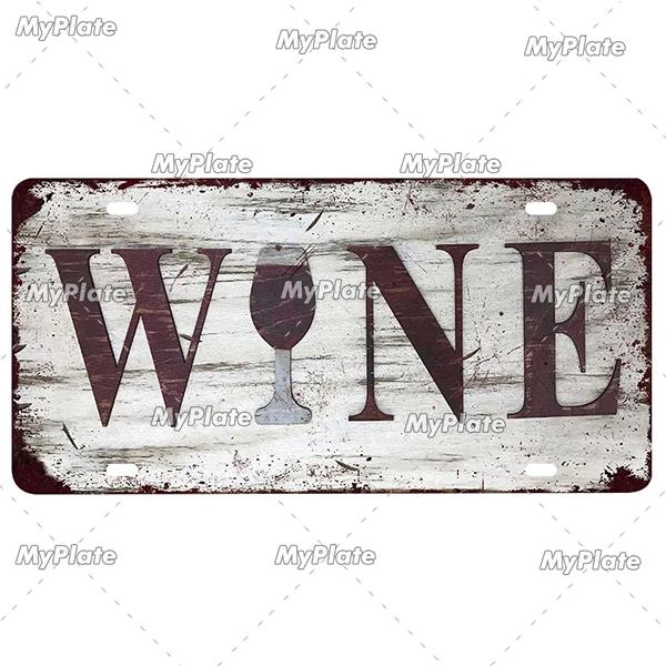 Vintage Wine & Coffee Metal Tin Sign - 15x30cm Plate, Man Cave Bar Wall Decor, Home Art Poster, 1pc