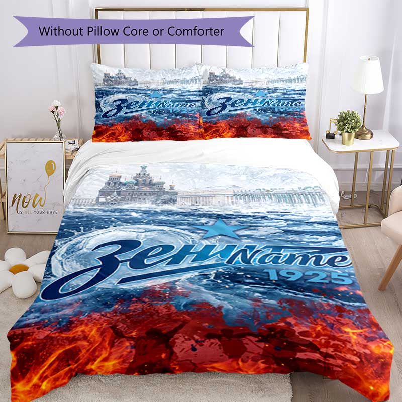 Fc Zenit Saint‑petersburg 28 Customize your name Bedding Set Breathable Duvet Cover with Pillowcases Home Decoration Birthday Gift