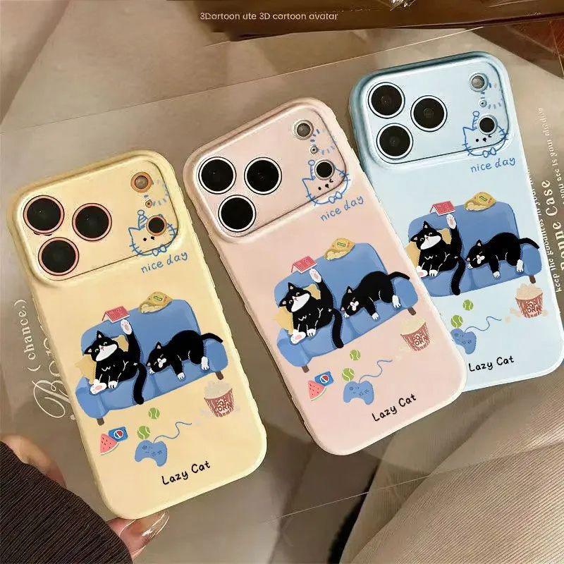 Чехол-окно с сердцем и кошкой для iPhone 17 Pro Max - Мягкий, Полное покрытие для моделей 16, 15, 14, 13 Pro