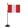 Drapeau De Table - Multicolore - Pérou - 14 X 21 Cm - Mât En Plastique - Impression Recto/Verso