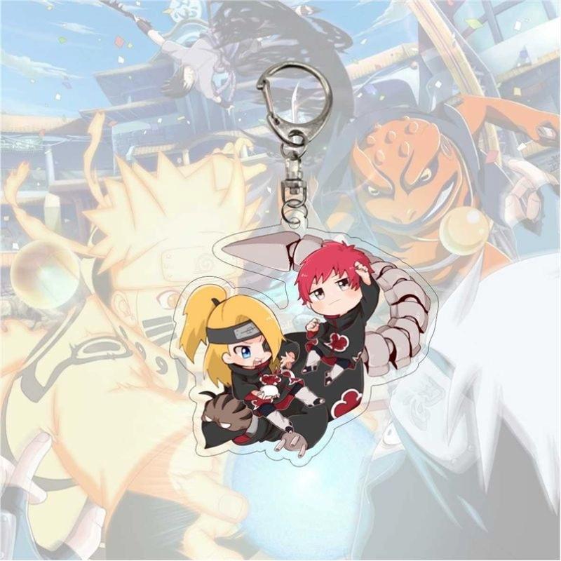 Anime Naruto Acrylic Keychain Accessaries Uzumaki Naruto Cartoon Keyring