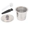 Coffee Pod Spoon Brush Kit Single Hole Refillable Reusable Stainless Steel Coffee Capsule for