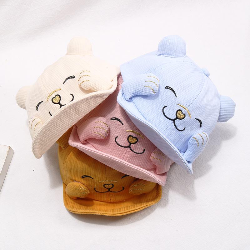 Новая детская бейсболка с милым мультяшным животным медведем, детские бейсболки для детей 1-5 лет, весна-лето, солнцезащитные шапки для мальчиков и девочек, хлопковая детская шапка