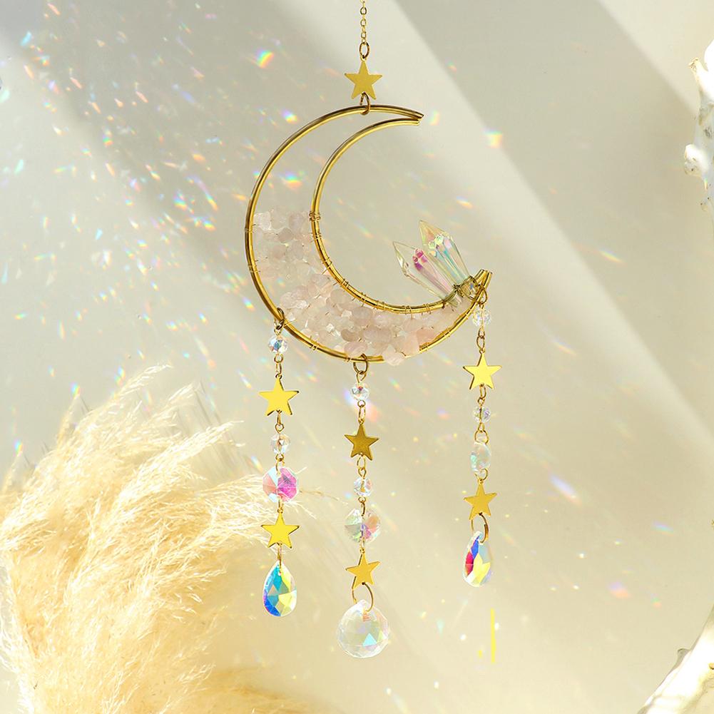 Crystals Suncatcher Moon Sun Catcher Hanging Ornaments Gifts For Christmas Birthday Valentine Mothers Day
