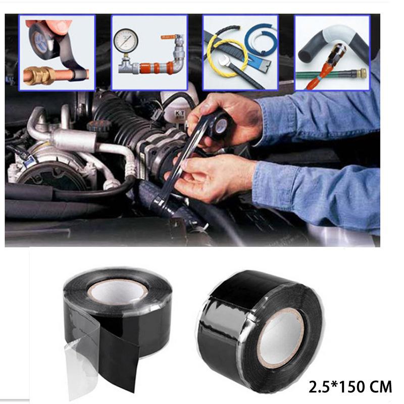 Клейкая лента для ремонта шлангов труб длина 1,5 метра ширина 2,5 см в упаковке 1 рулон