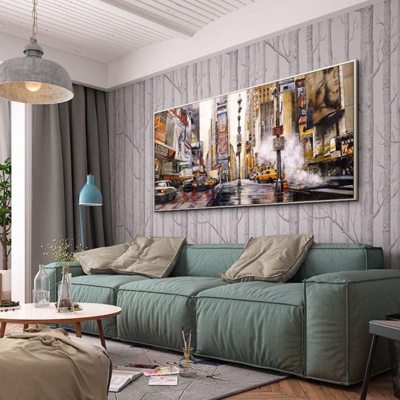 Абстрактные пейзажи, холст, художественные постеры и принты, Нью-Йорк, уличные холсты, картины на стене, художественная картина для декора гостиной