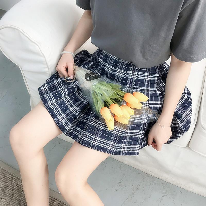 Плюс размер Harajuku короткая юбка корейская клетчатая юбка женская молния с высокой талией школьная плиссированная клетчатая юбка сексуальная мини-юбка