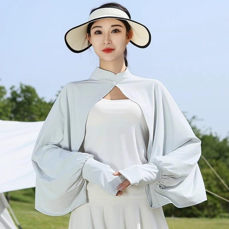 Summer Breathable Sun Protection Shawl: UV Shield for Outdoor Play