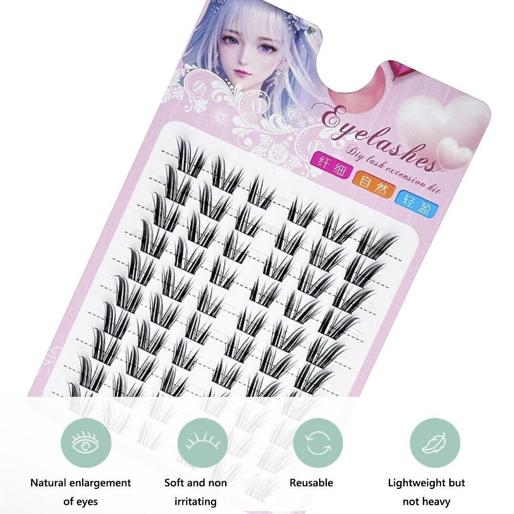 Пучки ресниц "Кошачий глаз" Фея Шипастые Аниме ресницы 12 мм Манга Накладные ресницы