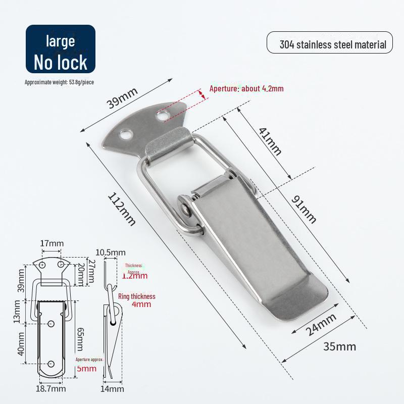 Замок-пряжка Duckbill из нержавеющей стали 304 для деревянных или металлических ящиков
