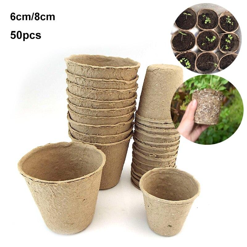 50x Plant Starter Seed Paper Grow Pot Nursery Cup Growing Box Tray Veg Planter Garden Flower for Veg Biodegradable Eco-Friendly
