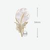 White Pearl Zircon Inlaid Corsage Crystal Shell Clothing Accessories New Feather Brooch Pins  Party