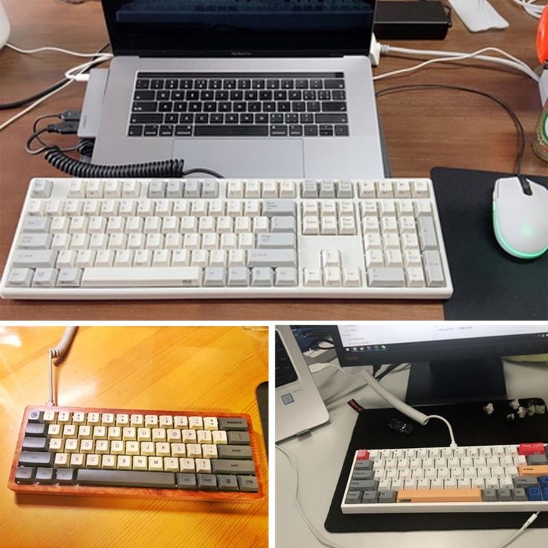 USB C Порт Витой Кабель Провод Механическая Клавиатура GH60 USB Кабель Тип c USB Порт для Poker 2 GH60 Клавиатурный Комплект DIY